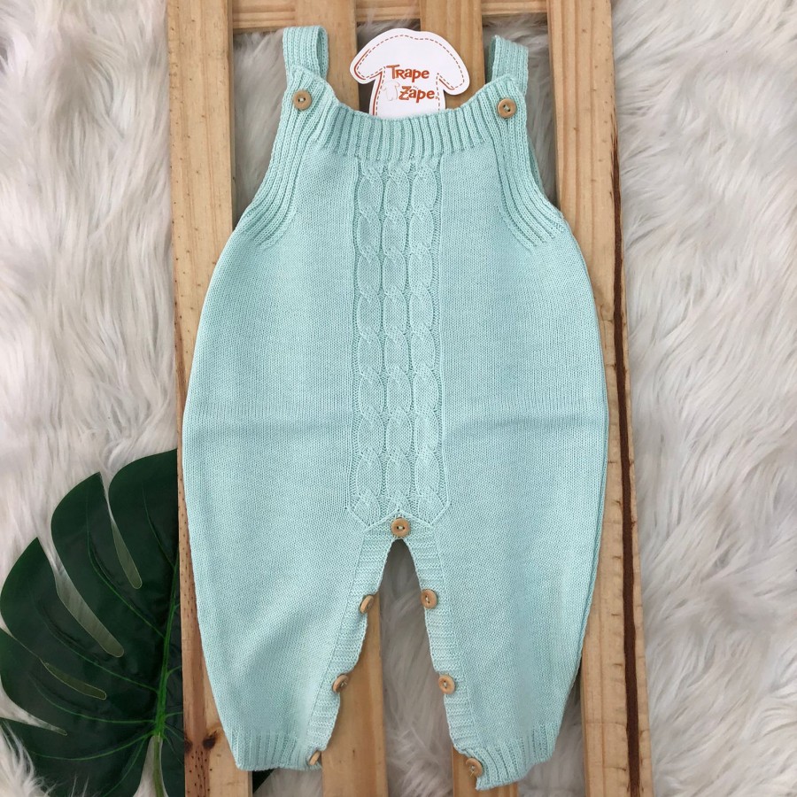 Jardineira de  Linha Trança Verde Agua